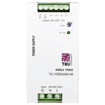 'TC-YSDH240-48' jednozdrojový zdroj energie, výstup: 48 V/DC, 5 A, vstup: 100-240 V/AC. Značka: TRU Components.