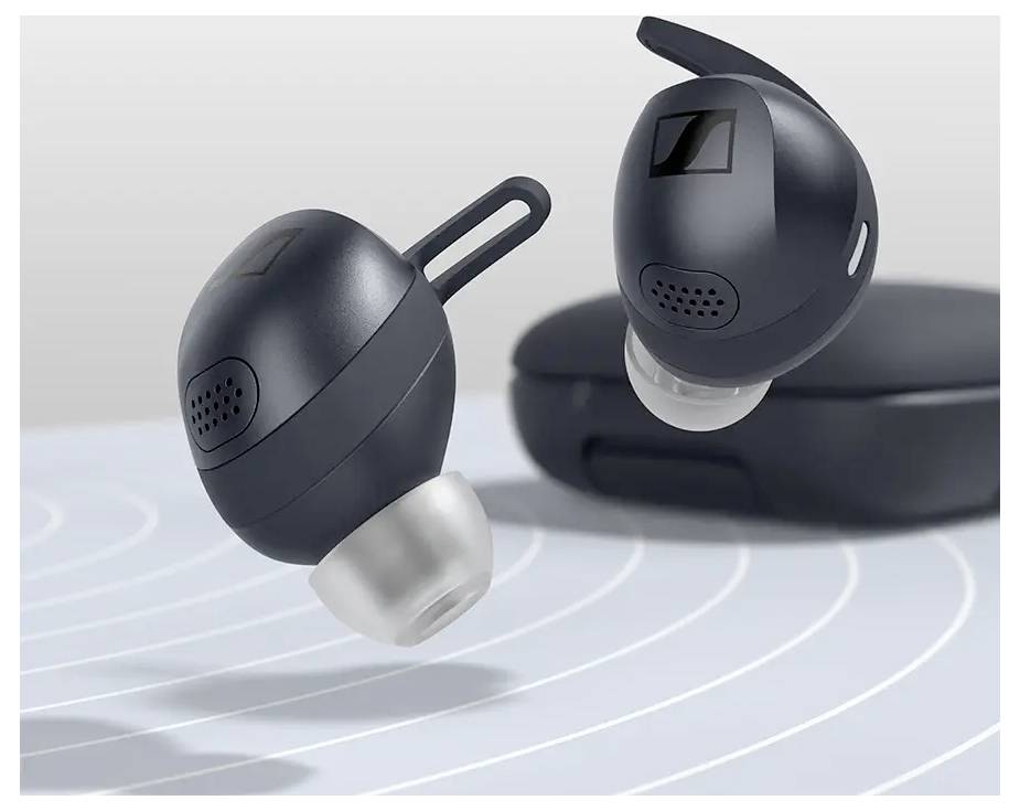 Sennheiser Momentum Sport In Ear oordopjes Draadloos, Bluetooth Stereo Zwart Noise Cancelling Hartslagmeting, Inductie, Bestand tegen zweet