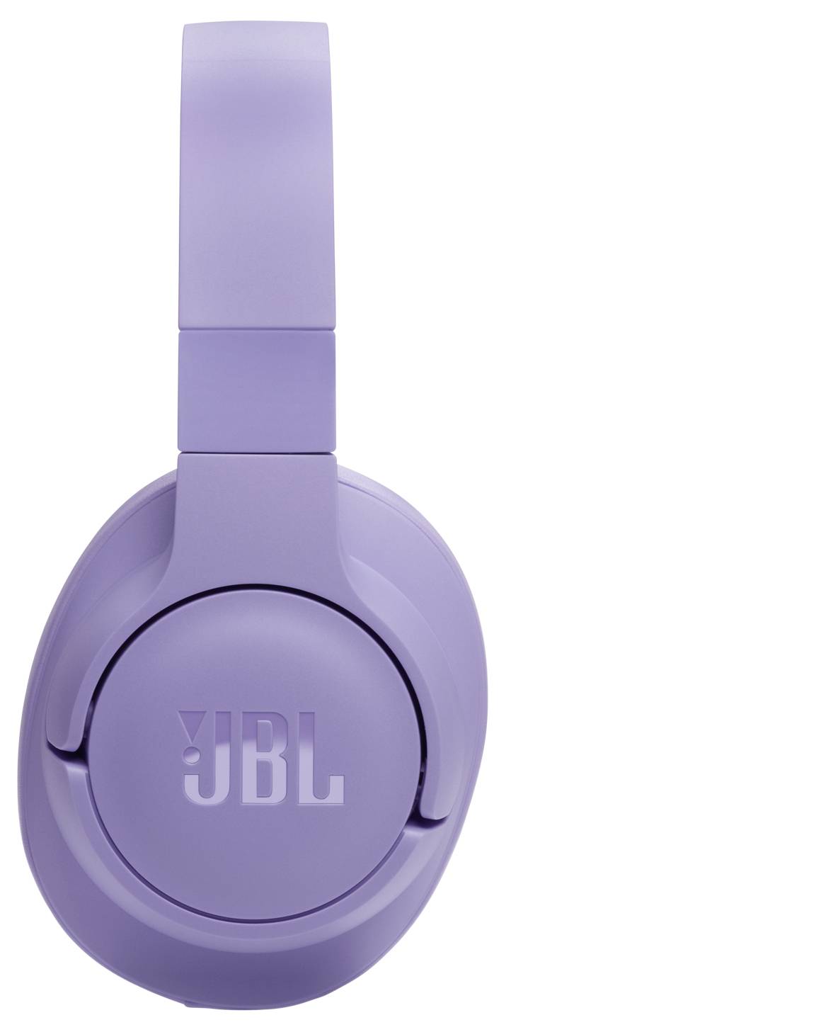 Fialové bezdrôtové slúchadlá značky JBL so samostatným logom na bočnej strane, umiestnené na bielom pozadí.