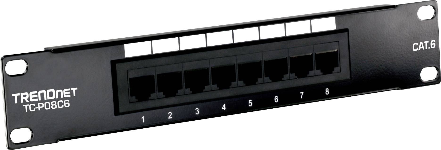 TrendNet TC-P08C6 Patchpaneel CAT 6 Zwart