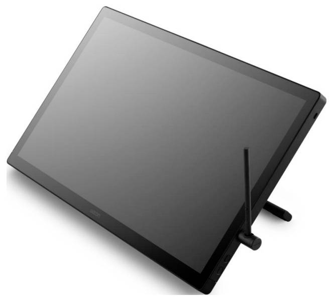 Digitálny kresliaci tablet so stylusom a nastaviteľným stojanom, určený pre grafický dizajn a ilustračné úlohy.