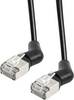 Maxtrack TI53-1L RJ45 sieťové káble, prepojovacie káble 10 Gb/s, CAT 6A U/FTP 1 m čierna zásuvné kontakty otočné o 360° 1 ks