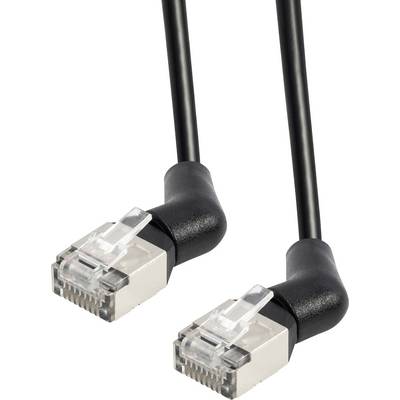 Dva čierne ethernetové káble s konektormi v pravom uhle.
