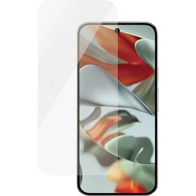 Smartfón s farebným abstraktným displejom, prekrytý priehľadnou ochrannou fóliou, zvýrazňujúci jeho elegantný dizajn.