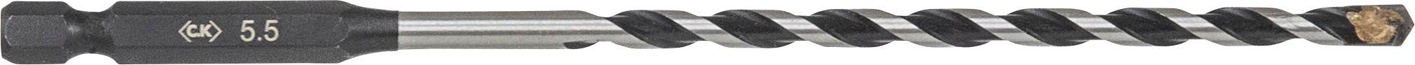 Čierny a strieborný valcovitý vrták so špirálovitým dizajnom, označený '20,5'.