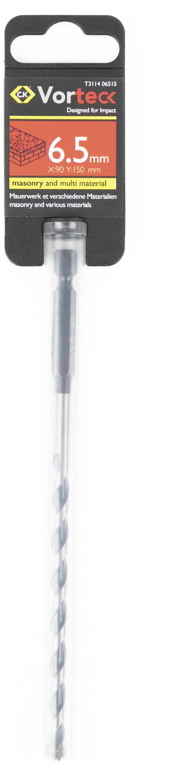 6,5 mm vrtákov nástroj Vortex v balení, vhodný pre betón a murivo.