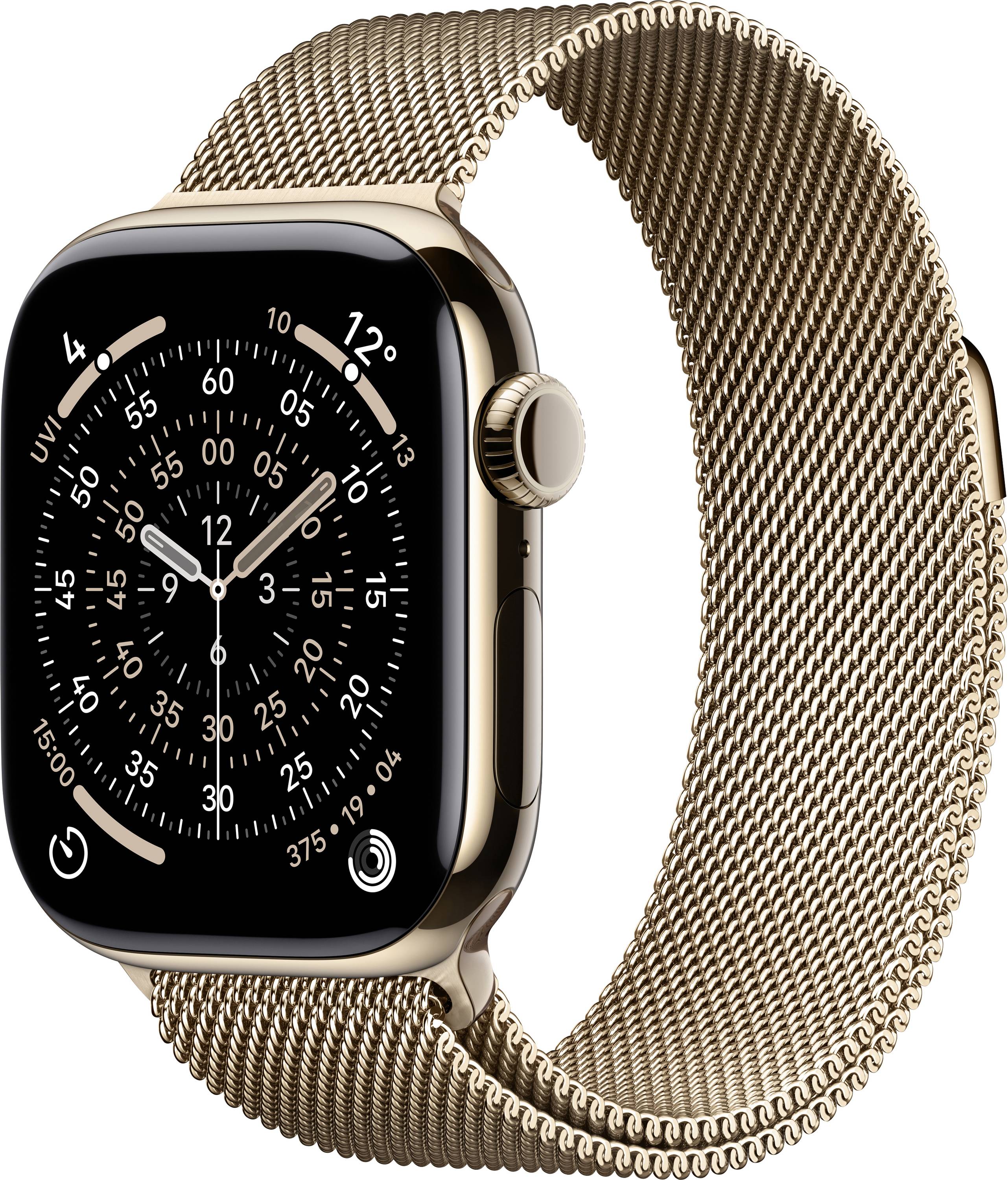Apple Watch Series 11 GPS + Cellular 42 mm Titánový kryt Remienok Milanese Loop zlatá M/L-0