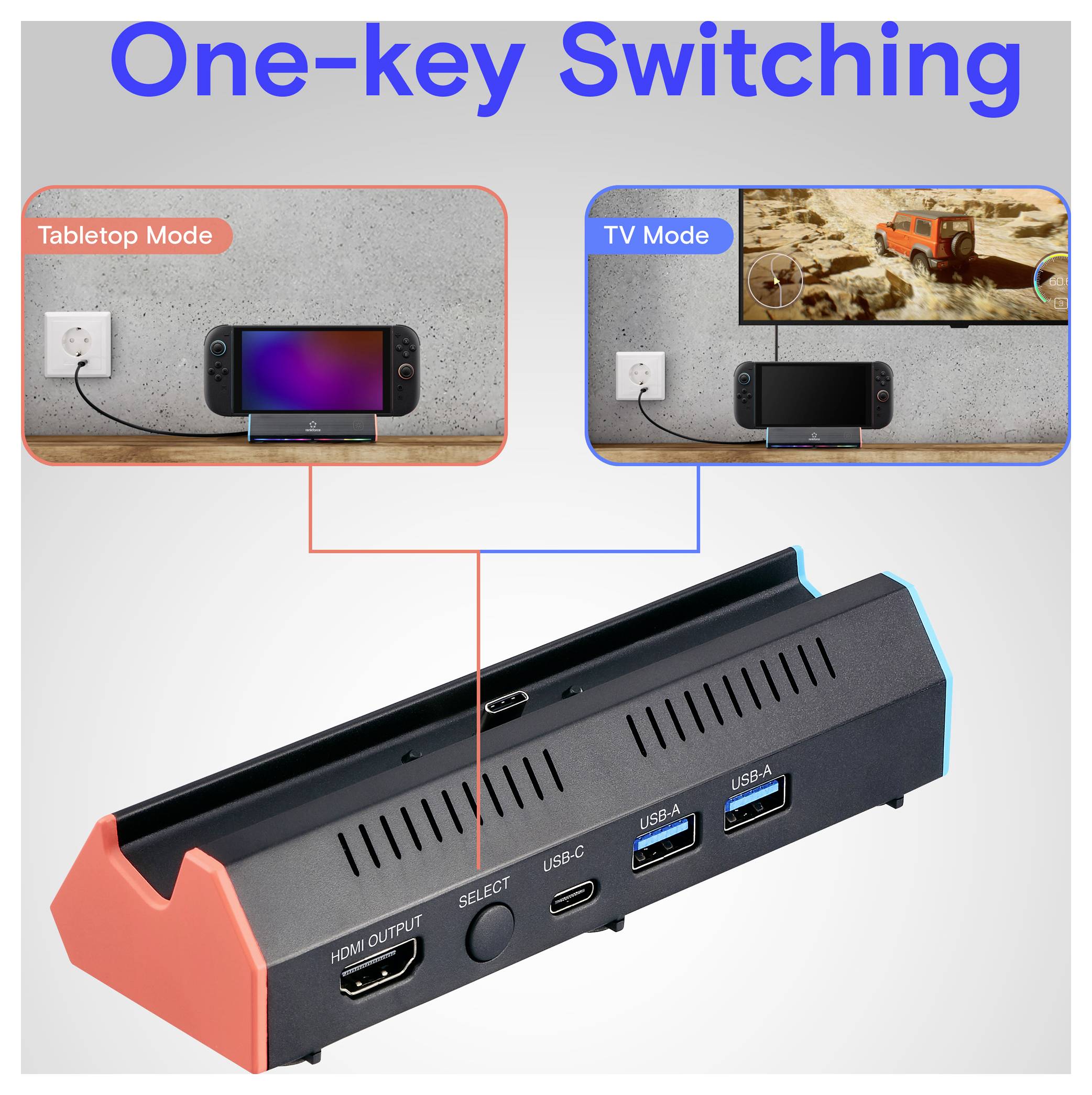 Renkforce RF-DSNS-300 dokovacia stanica Nintendo Switch-5