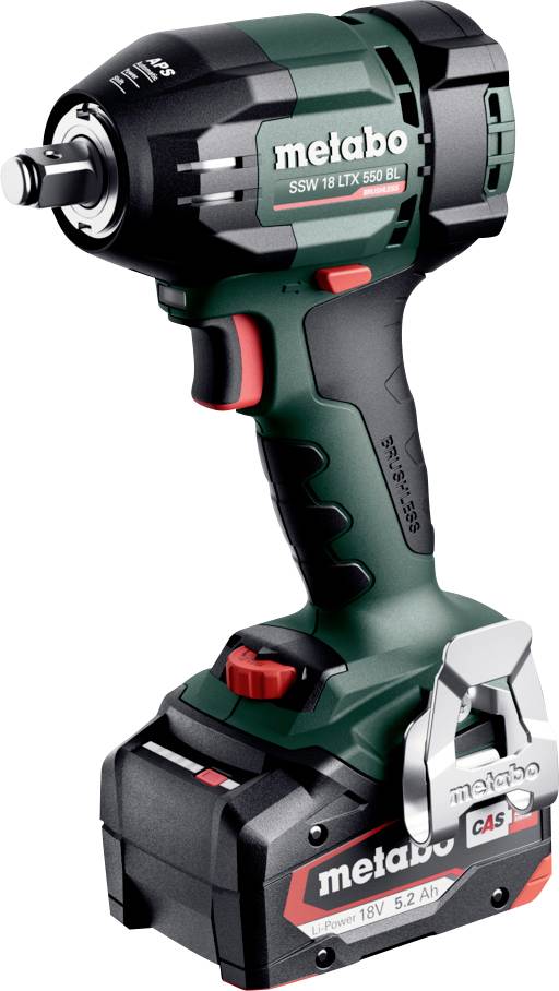 Metabo SSW 18 LTX 550 BL 602404800 Slagskruvdragare batteri 18 V Antal batterier som ingår 2 4 Ah Li-Ion