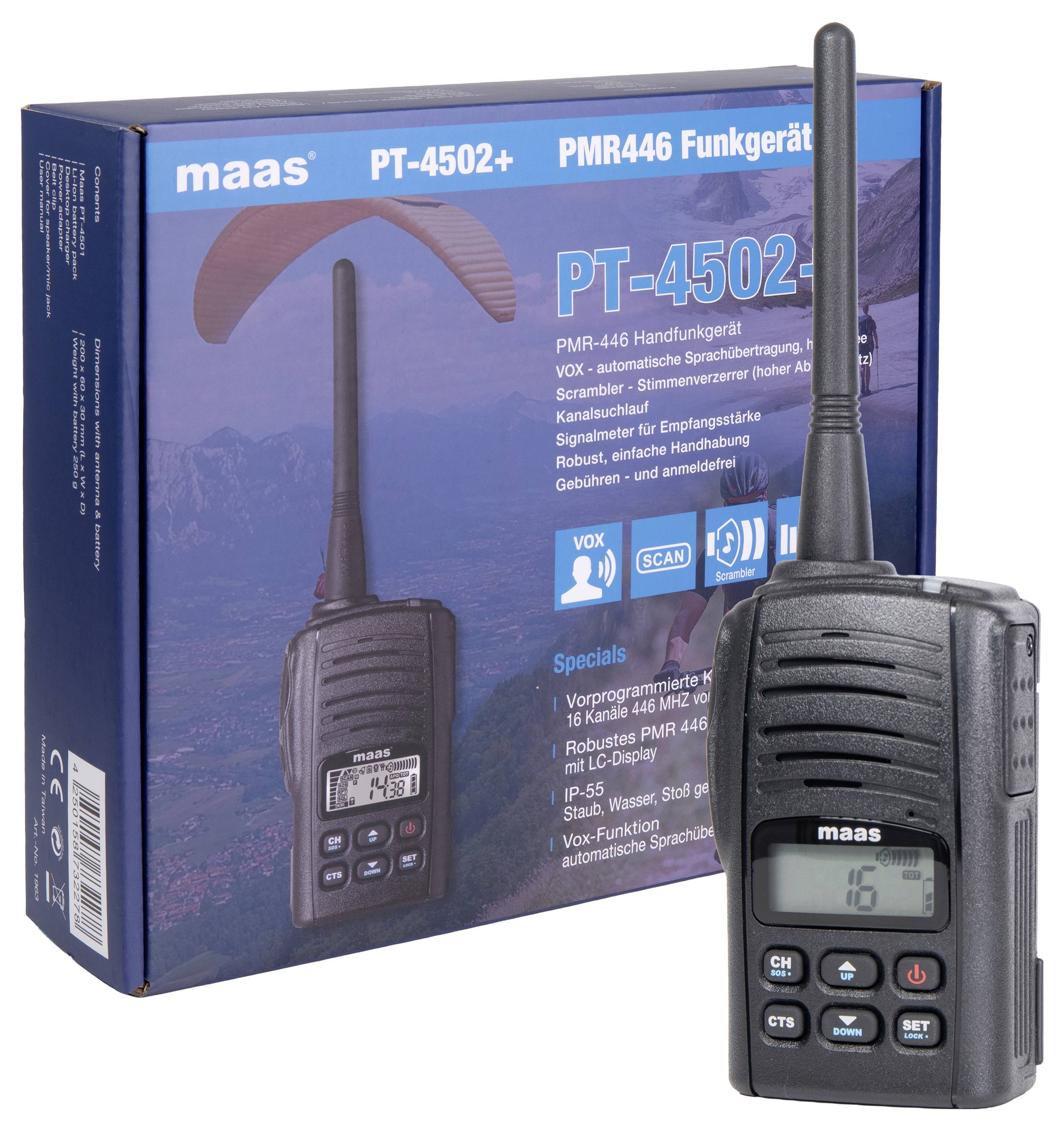 MAAS Elektronik MAAS PT-4502 PMR-446 Handfunkgerät 1963 PMR rádiostanica/vysielačka-1
