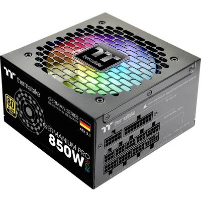 Thermaltake Sermanium Pro 850W RGB napájací zdroj. Medzi funkcie patria RGB osvetlenie, rôzne porty a certifikácia 80 Plus Gold.