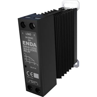 Enda ERDA1-225Z polovodičové relé, čierne, 2A-320VAC, 25A, vstup 4-30V AC/DC. Obsahuje graf teploty v závislosti od zaťaženia.