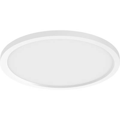 Okrúhle biele stropné svietidlo s elegantným, moderným dizajnom.