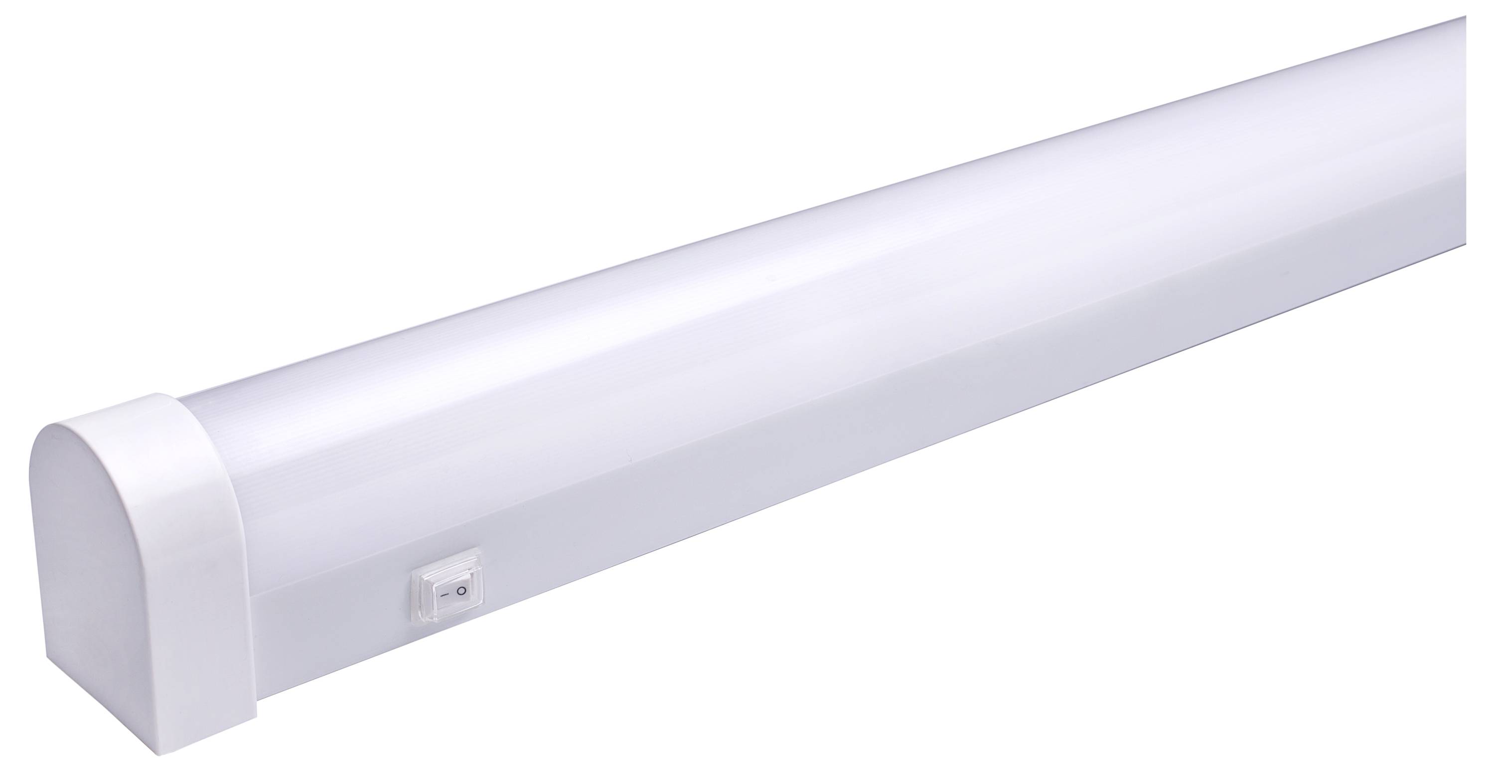 Biele LED trubicové svetlo obdĺžnikového tvaru so spínačom na boku.