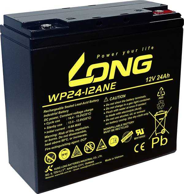 Long WP24-12ANE-M olovený akumulátor olovený so skleneným rúnom 24 Ah 12 V 1 ks