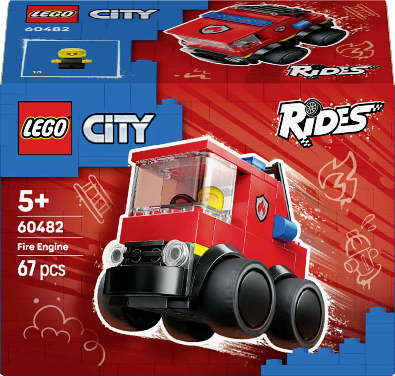 'Hasičské auto Lego City súprava 60482 pre deti od 5 rokov, obsahujúca 67 dielov.'