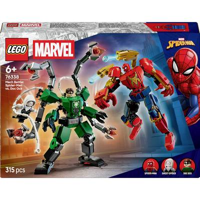 LEGO Marvel set znázorňujúci mechanickú bitku Spider-Mana a Doktora Ocka. Obsahuje figúrky Spider-Mana, Ghost Spider a Doktora Ocka. Vhodné pre deti od 6 rokov.