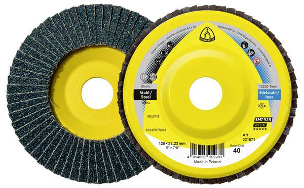 Klingspor 321671 Brúsny lamelový kotúč SMT 925, 125 x 22,23 mm, zrnitosť 40, rovný Priemer 125 mm    10 ks