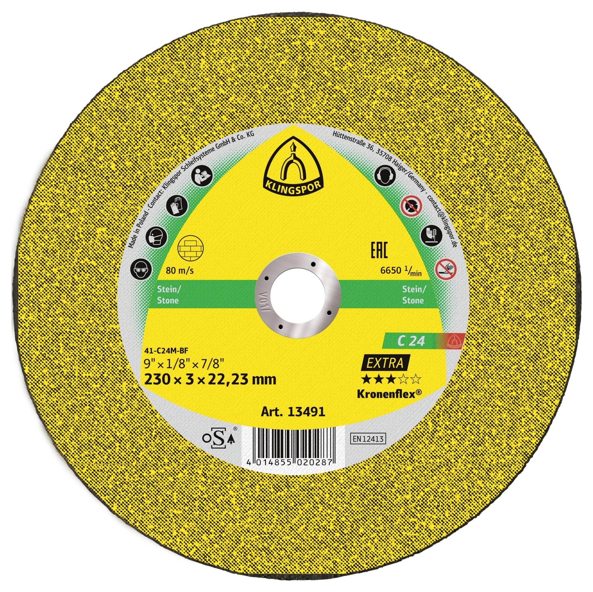 Klingspor C 24 Extra 13491 rezný kotúč rovný 230 mm 25 ks kámen, betón-0