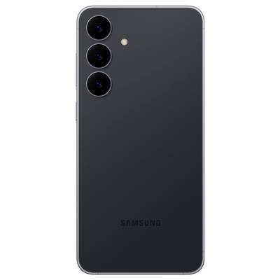 Elegantný čierny smartfón s trojitým zadným fotoaparátom a bleskom, s logom Samsung.
