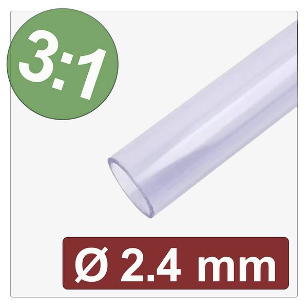 Quadrios 25CA639 zmršťovacia bužírka s lepidlom priehľadná 2.4 mm 0.8 mm Pomer zmrštenia:3:1 metrový tovar