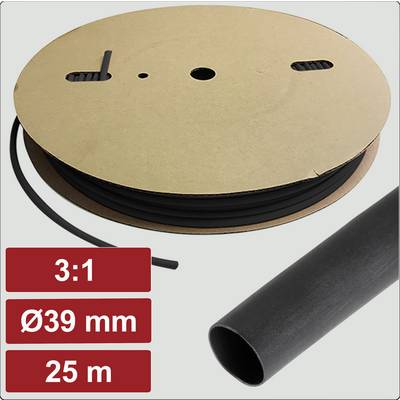 Electronic Garage EG25CA076 zmršťovacia bužírka s lepidlom čierna 39 mm 13 mm Pomer zmrštenia:3:1 25 m-0