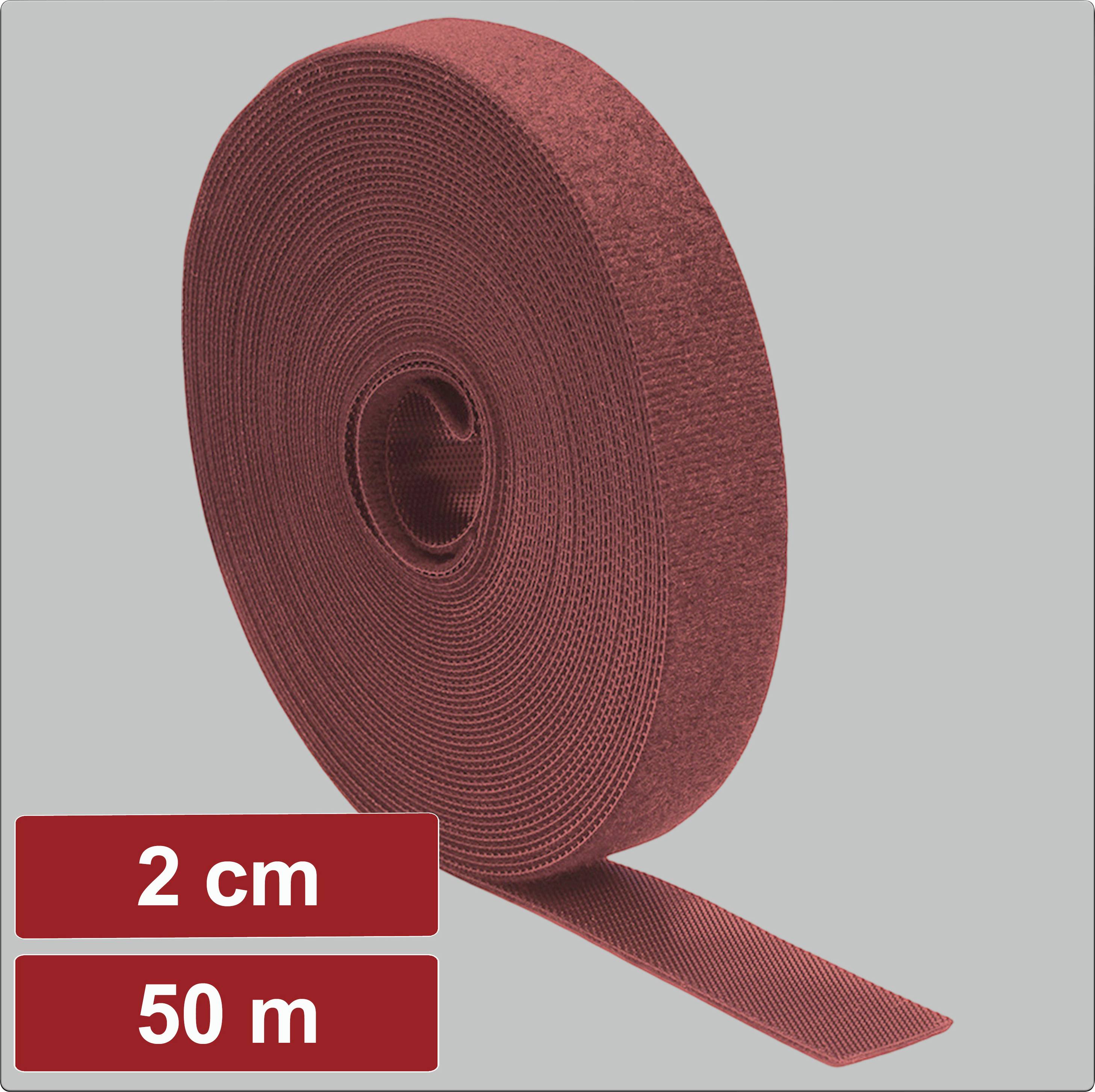 Electronic Garage EG25CA131 Klittenband Om te bundelen Haak- en lusdeel (l x b) 50 m x 2 cm Rood 50 m