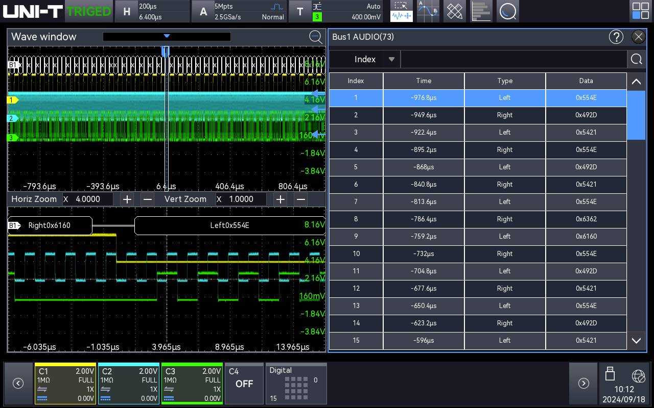 Uni-T MSO3000HD-AUDIO Software misurazione Upgrade