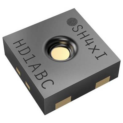 Kompaktný mikrochip označený štítkami 'HD1ABC' a 'SH4XI' s malou kruhovou súčiastkou v strede, ktorý má na stranách zlaté konektory.