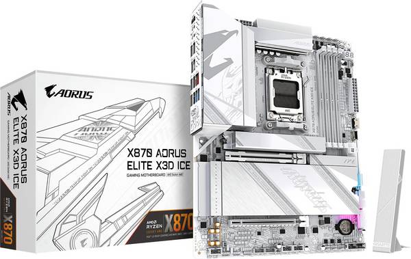 Gigabyte GA-X870 AORUS ELITE X3D ICE Základná doska Socket AMD AM5 Tvarový faktor ATX Čipová sada základnej dosky AMD® X870
