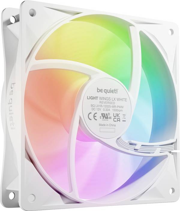 BeQuiet LIGHT WINGS LX | 120mm PWM Reverse White PC vetrák s krytom biela