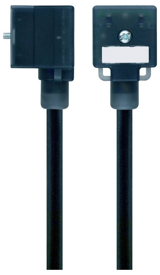 Tmavé zelené predlžovacie káble so štvorcovým konektorom a štítkami, zobrazené z bočného a čelného pohľadu. Vhodné pre elektrické pripojenia.