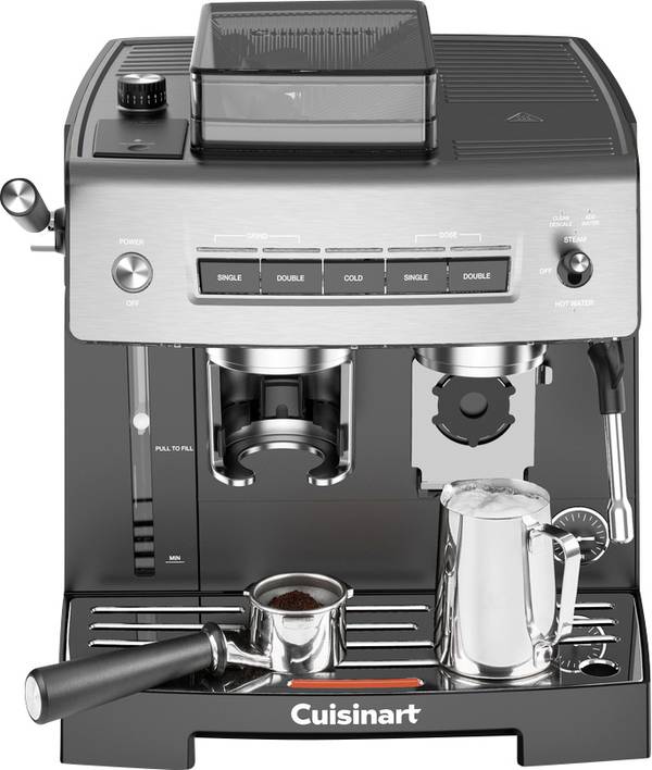 Cuisinart Grind & Brew EM640E pákový kávovar čierna, strieborná