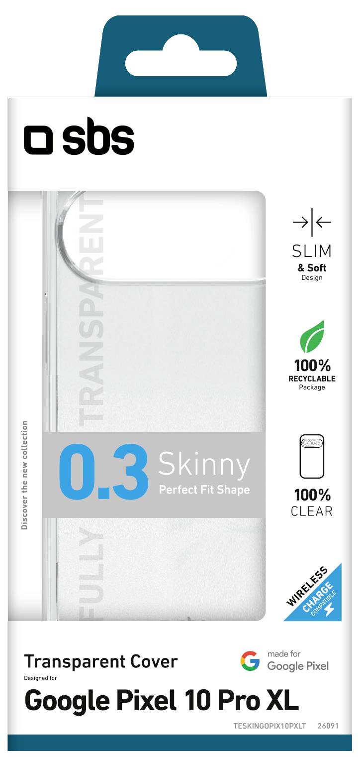 Balenie 'Priehľadného obalu pre Google Pixel 10 Pro XL' zobrazuje tenký, mäkký dizajn s 100% priehľadným materiálom, ktorý umožňuje bezdrôtové nabíjanie.