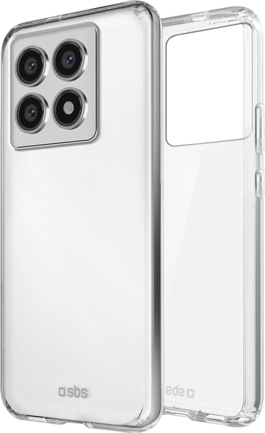 Transparent obal na telefón so štyrmi výrezmi pre fotoaparát a logom značky v spodnej časti. Obal je priehľadný a zdôrazňuje dizajn telefónu.