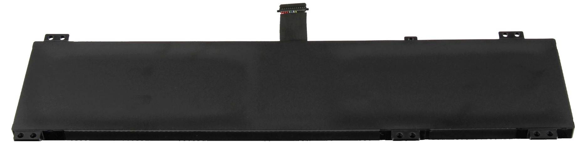 Čierny laptop batériový článok s centrálnym pripájacím kolíkom a štyrmi drážkovanými otvormi po stranách, vhodný pre prenosné počítače.