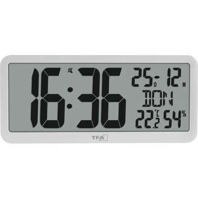 Digitálne nástenné hodiny zobrazujúce '16:36' s dodatočnými údajmi dátumu '25-12' a teploty '22,2°C' s vlhkosťou '54%'.