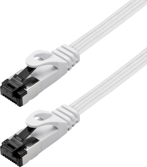 Maxtrack TI55-1,5L RJ45 sieťové káble, prepojovacie káble CAT 8.1 U/FTP 1.5 m biela plochý 1 ks