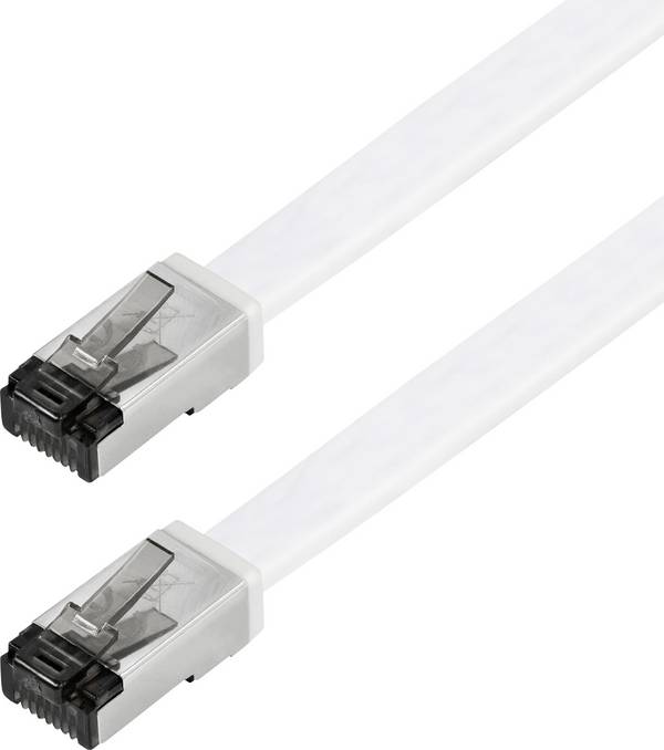 Maxtrack TI56-5L RJ45 sieťové káble, prepojovacie káble CAT 8.1 U/FTP 5 m biela plochý 1 ks