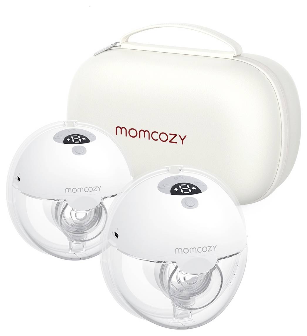 Prenosné odsávačky 'Momcozy' s digitálnym displejom, dodávané v značkovom prenosnom obale.