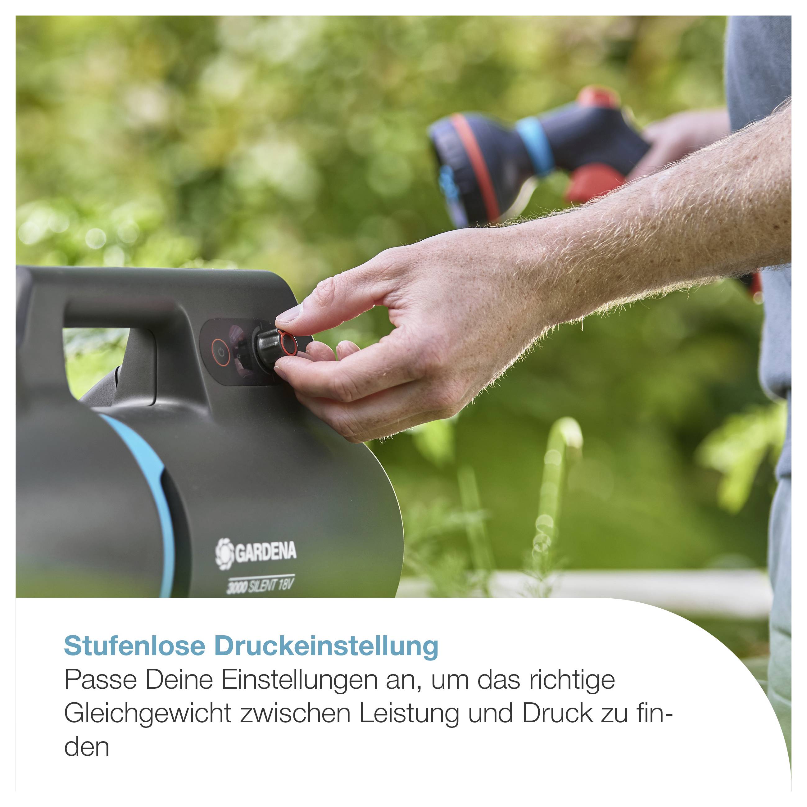 GARDENA Akku-Gartenpumpe 3000 Silent 18V P4A solo Záhradné čerpadlo na akumulátory 3000 l/h 30 m-2