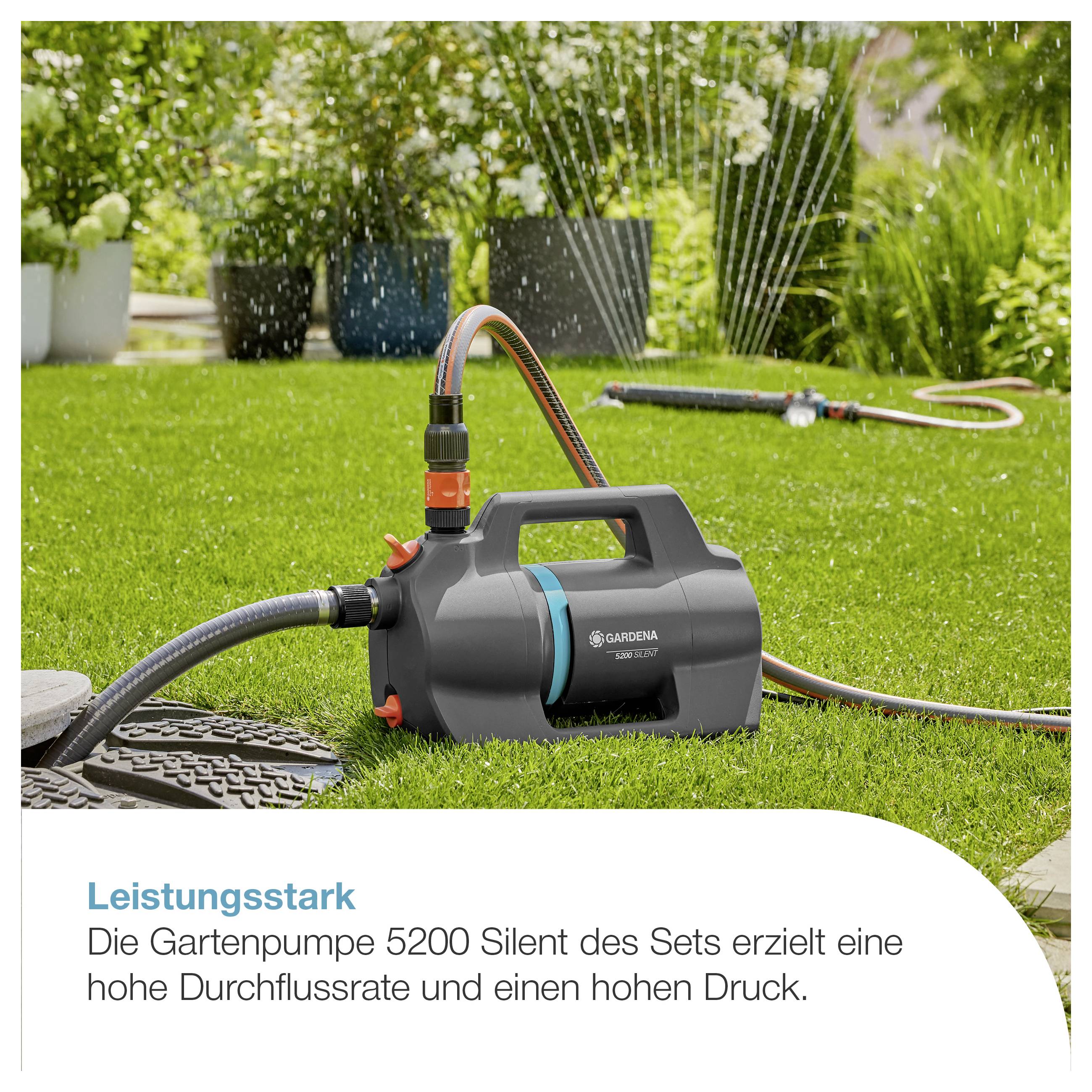 GARDENA Gartenpumpe 5200 Silent Set sada záhradného čerpadla 5.300 l/h-2