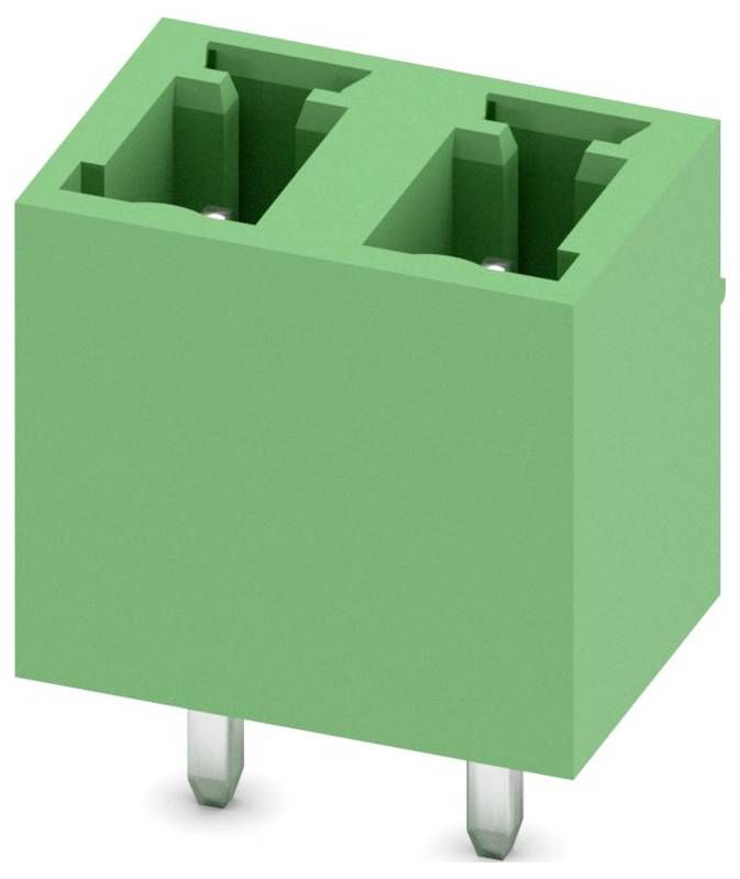 Zelený obdĺžnikový elektronický konektor s ôsmimi kovovými kolíkmi, určený na montáž na PCB a spájanie súčiastok obvodu.