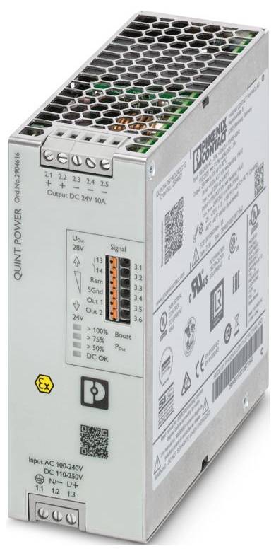 Phoenix Contact QUINT4-PS/1AC/24DC/10/+ napájanie, 24 V/DC, 10 A, 274 VA, výstupy 1 x
