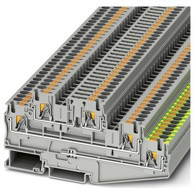 Svorkovnica s viacerými prípojnými bodmi a oranžovými páčkami, navrhnutá na organizáciu a správu elektrického vedenia.
