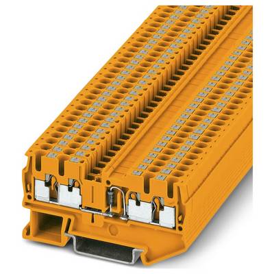 Oranžová svorkovnica s viacerými spojovacími bodmi na vedenie elektroinštalácií.