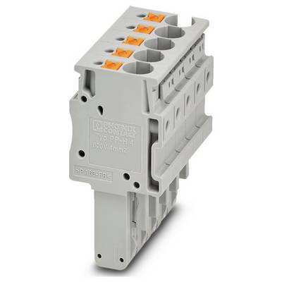 Čierny a oranžový elektrický svorkovnicový blok s viacerými kontaktnými pozíciami a bezpečnými upevňovacími sponami, používaný v priemyselných elektroinstaláciách a obvodoch.