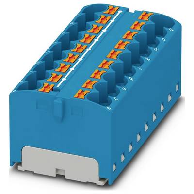 Obdĺžnikový hnedý blok elektrického konektora s oranžovými pákami, s viacerými bodmi pripojenia na integráciu vedení.