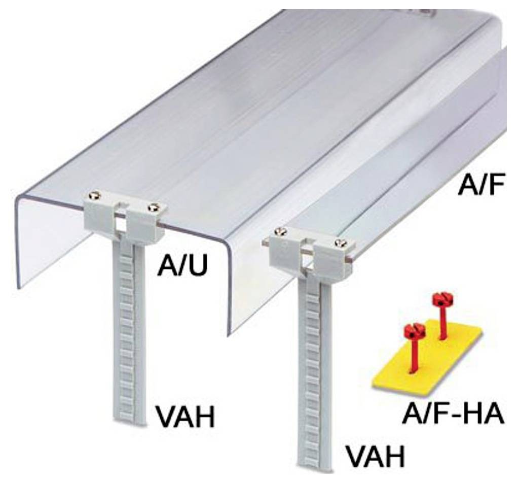 Komponenty označené „A/U", „A/F" a „A/F-HA" s príslušnými detailmi montáže.