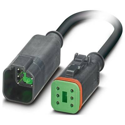 Zväčšený pohľad na dva prepojené elektrické konektory so zelenými vnútornosťami a čiernymi kábľami, ktorý zdôrazňuje kompatibilitu a funkčnosť.